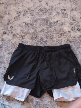 ASRV Black Training Shorts with White Inner Liner